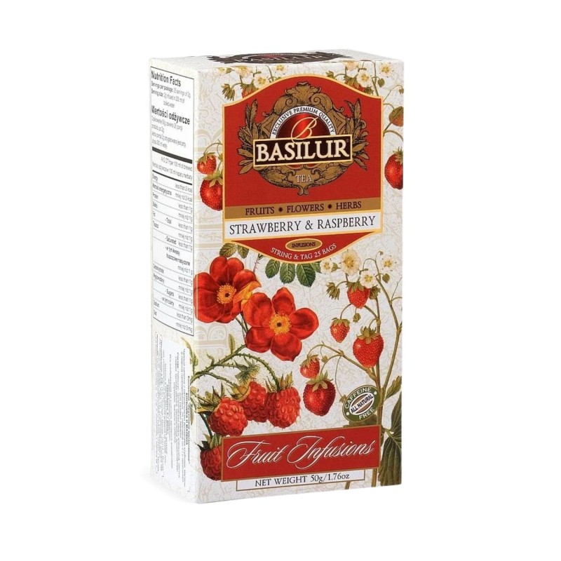 BASILUR Fruit Strawberry & Raspberry 25x2g