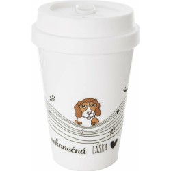 Termohrnek na kávu s potiskem (motiv pes) 350 ml