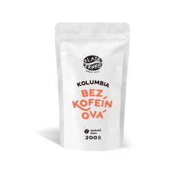 Zlaté zrnko Kolumbie bezkofeinová zrnková káva 200 g