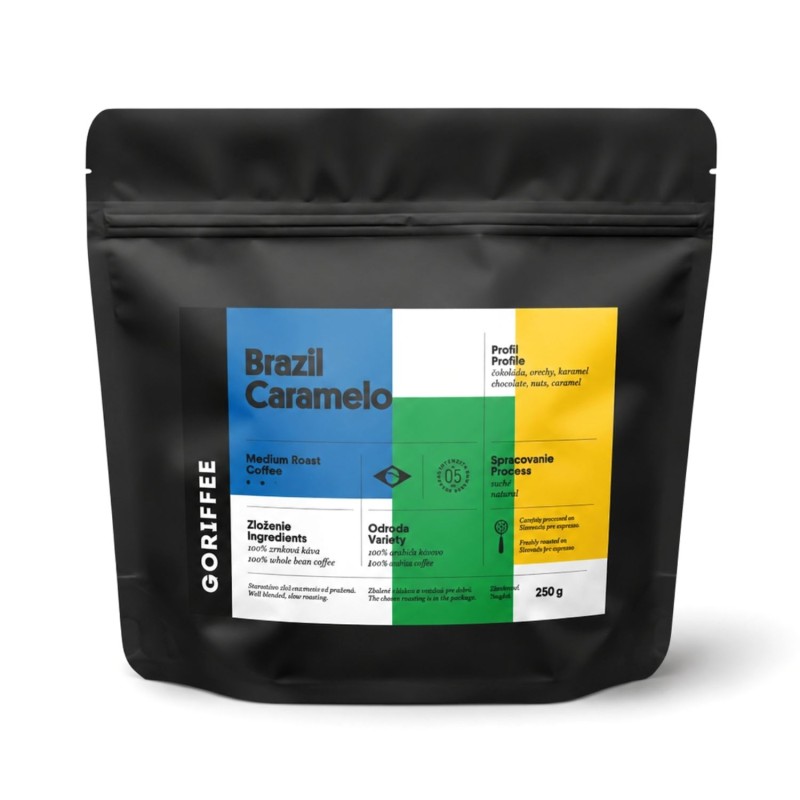 Goriffee Brazílie Caramelo natural zrnková káva 250 g